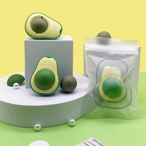 Juguete En Forma De Aguacate Y Bola Con Catnip Para Gato
