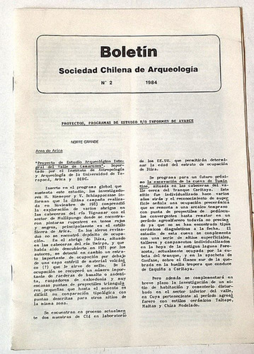 Boletin Socieidad Arqueologia 1984