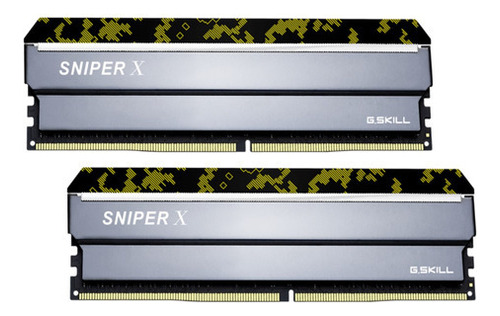 Memoria Ram G.skill Sniper X Dimm Ddr4 16gb (2 X 8gb) 2666mhz F4-2666c19d-16gsxk Gris Camuflaje Digital