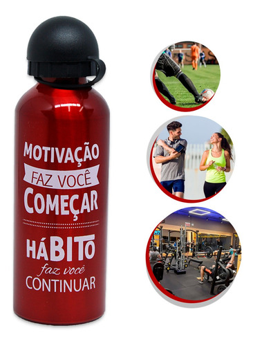 Imagem 2 de 5 de Squeeze Garrafa De Agua 500ml Frases Motivacional Academia