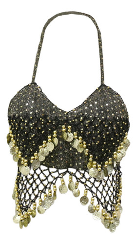 Top Corto Con Lentejuelas, Camiseta Sin Mangas, Para