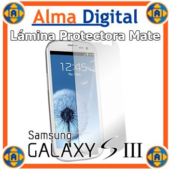 Lamina Protector Pantalla Mate Samsung S3 Antihuella I9300