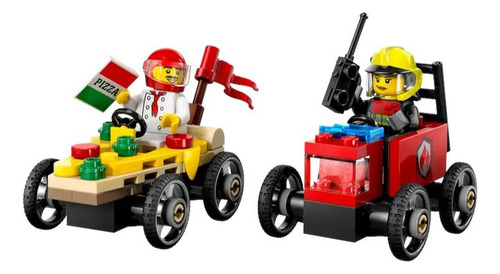 Set De Construcción Lego Auto De Carreras Pizza Vs Bomberos