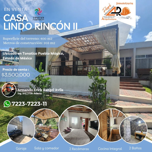 Venta De Casa Lindo Rincón Ii En Tonatico Edomex Totalmente Nueva, Equipada, Jardín Enorme Y Todo Lo Necesario Para Hacerla Un Hermoso Hogar Desarrollado En Un Solo Nivel