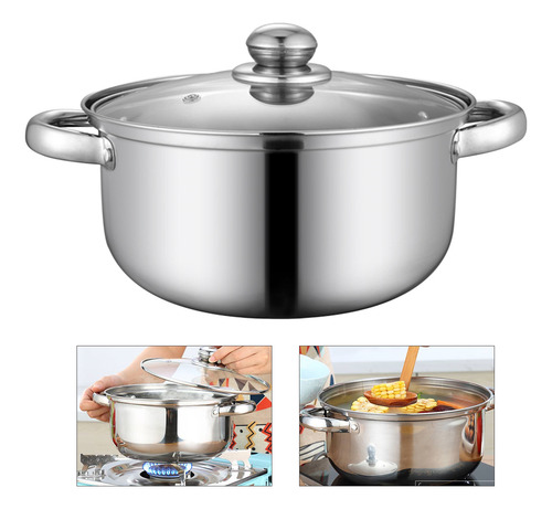 Olla De Sopa Antiadherente De Acero Inoxidable