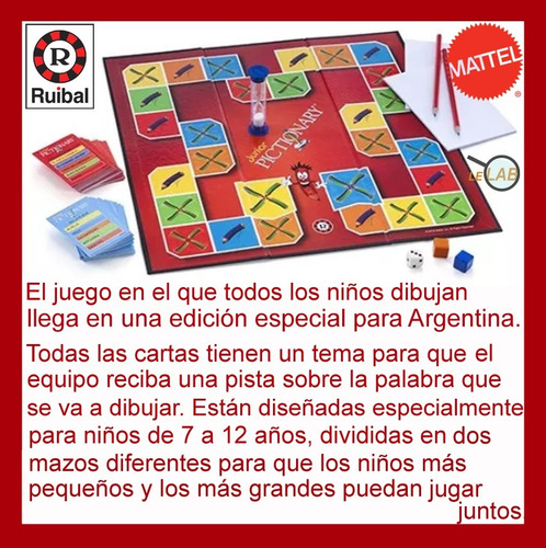 Pictionary Junior Juego De Mesa Mattel Original Ruibal Lelab
