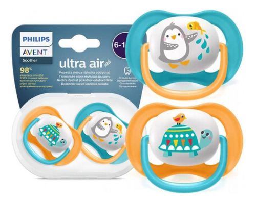 Chupeta Ultra Air Tartaruga Be Happy 6-18m Philips Avent