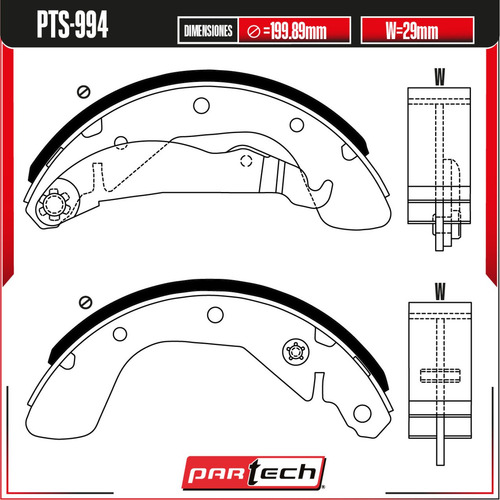 Zapatas De Freno Traseras Chevy 1.6l 1995 1996 1997 1998