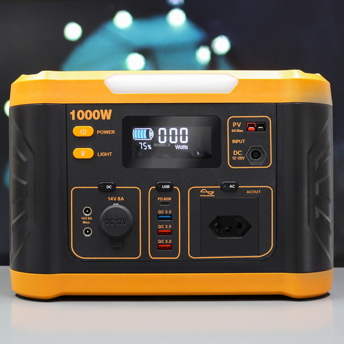 Kit Gerador E Luminaria Energia Portátil Onda Senoidal Pura 1000w 110v Bateria De 216000mah Solar Com Sensor De Movimento Usb Type-c Placa Compatível De 100w 12v Luz Led Integrada Mptt Embutido