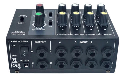 Mix-428 Mini Mezclador De Audio Portátil 8 En 2 Salidas