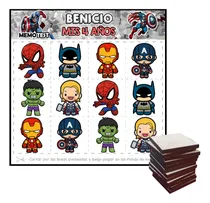 Comprar Memotest Mdf Avengers Superheroes Cumpleaños Souvenir X10
