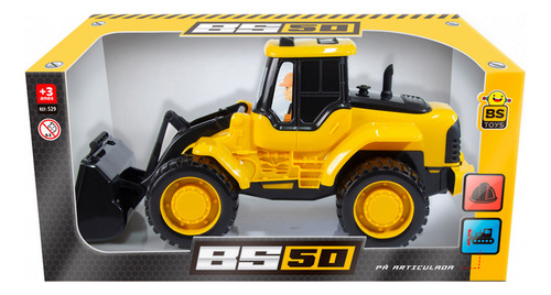 Trator Com Pá Articulada - Brinquedo Infantil - Bs Toy Cor Amarelo Personagem Trtor