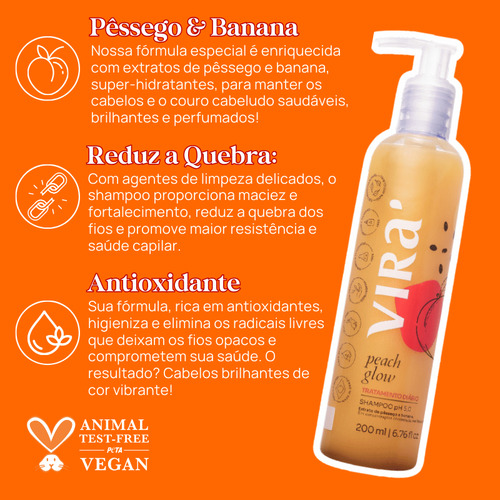 Shampoo Nutrição Intensa Peach Glow 200ml