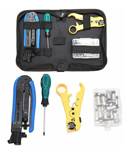 Cable Coaxial Crimper Kit, Kit De Herramientas De Compresión