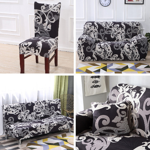 Funda De Silla Estampada De 1/2/4/6 Piezas, Lavable, Elástic