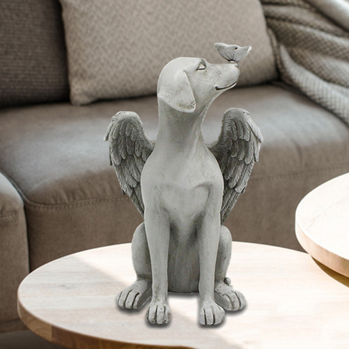 Perro Ángel Con Ala Estatuilla Estatua Decorativa Hogar
