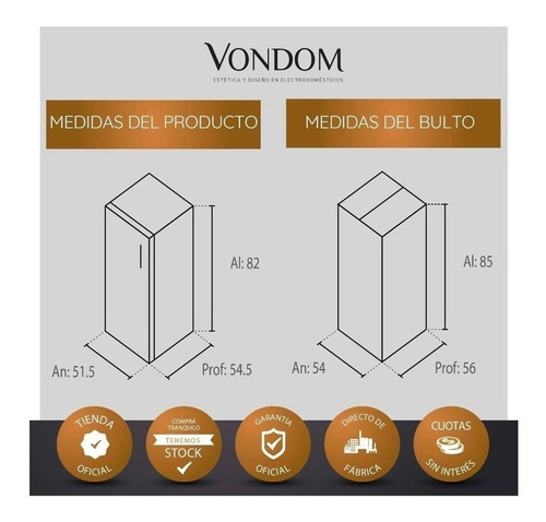Heladera 117 Lts Bajo Mesada Vondom Hel82 Silver