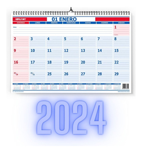Calendario Planificador Mensual 17ml 27 X 16 Cm Bux Espiral