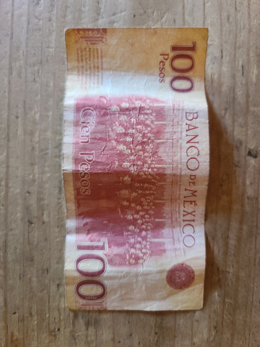 Billete De 100 Pesos Mexicanos.