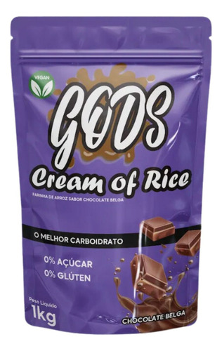 Gods Cream Of Rice Refil 1kg - Canibal Inc Sabor Chocolate Belga