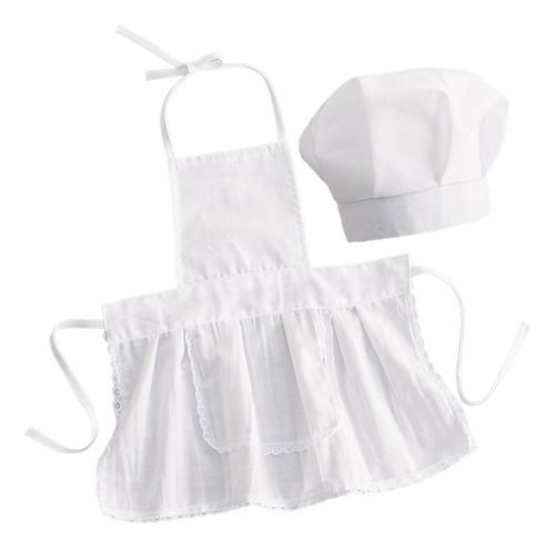 2x Lindo Bebé Chef Delantal Sombrero Niños L Chica