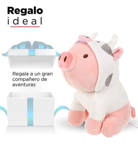 Miniso Peluche Cerdito Sentado Con Capucha De Vaca 27.9x21.2