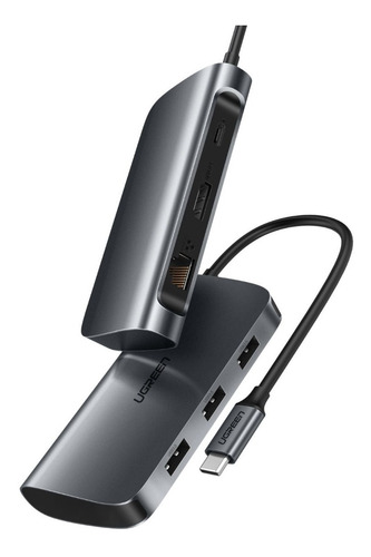 Hub Conversor Usb 6 Em 1 - Usb 3.0, Hdmi 4k, Rj45, Pd Ugreen