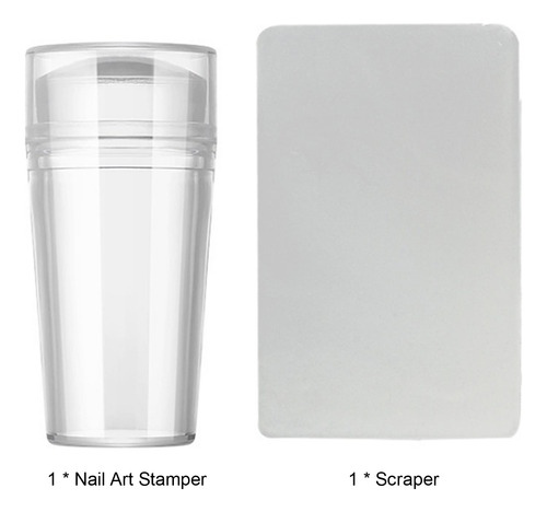 Estampador De Uñas De Silicona Transparente De Doble Cara Co
