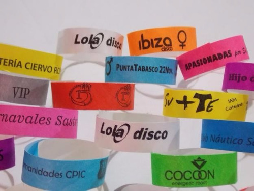 Pulseras Para Eventos, Resistentes Al Agua