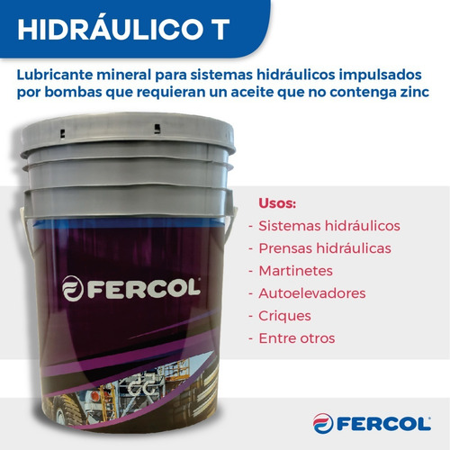 Imagen 3 de 9 de Aceite Hidraulico Fercol T 100 X 20 Lt Linea Industria C