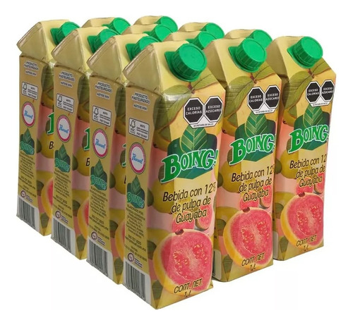 Bebida Boing 1 Litro Sabor Guayaba - 12 Piezas