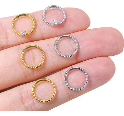 Anillos De Nariz De Acero Inoxidable Dorado Para Mujer, Anil