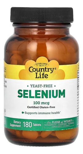 Country Life Selenium Selenio 100 Mcg 180 Tabs Sfn