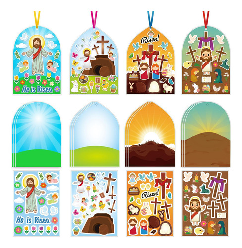 Pegatinas Cristianas Para Niños Pegatinas De Escenas De Pasc