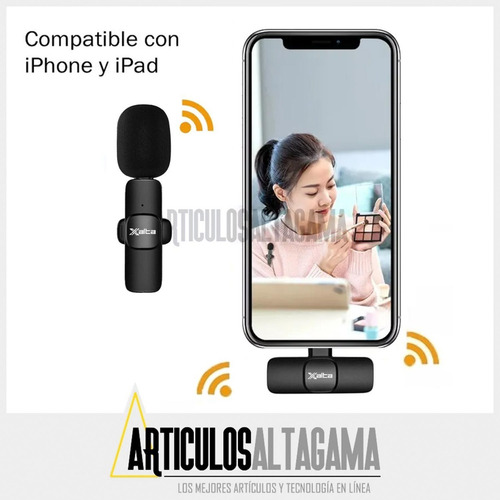 Imagen 6 de 10 de Micrófono Inalámbrico 2 En 1 De Solapa Para iPhone O iPad