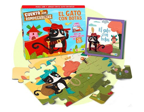 Libro Cuento Mas Rompecabezas : El Gato Con Botas 