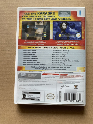Disney Sing It Pop Hits Wii (Usado)
