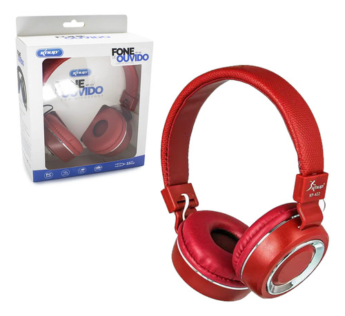 Fone Headset Gamer C/ Mic. 2 P2 Kp-422 Knup Cor Vermelho