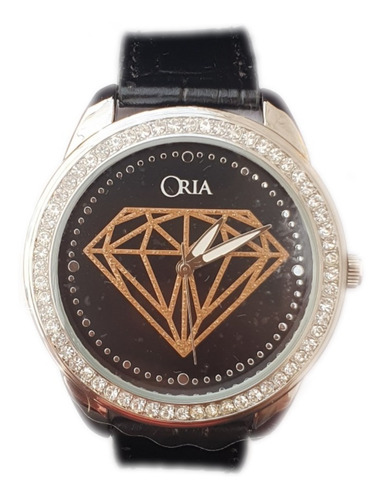 Reloj Analógico De Pulsera Oria Diamond Black Para Mujer