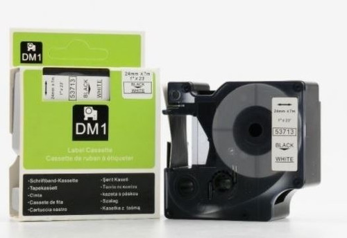 Cinta Dymo Compatible D1 Negro Sobre Blanco 24mm X 7m 53713