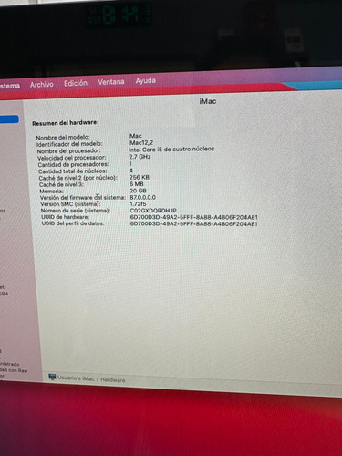 Imac 27 Pulgadas 2011 Mid Plata (Usado)