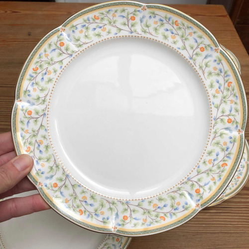 Juego 6 Platos Lunch Royal Bone China Flora Tailandia (Usado)