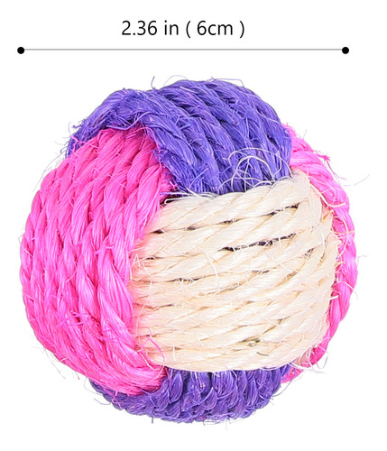 Juguete Para Rascar Gatos, 6 Piezas, Tejido En Sisal, Pelota