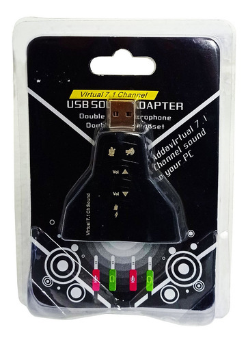 Tarjeta De Sonido Usb 7.1 2 Mic Y 2 Aud Virtual7.1 Tech
