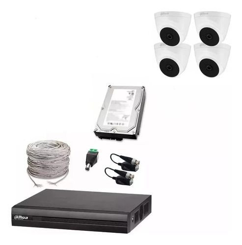 Kit Cctv 4 Camaras Dahua Domo 1080p Dvr 4 Ch Disco 1tb