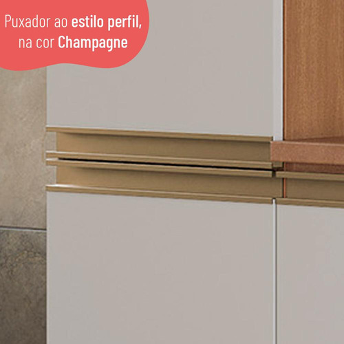 Paneleiro De Cozinha Bárbara 40cm 2 Portas Freijó E Branco