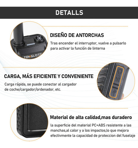 Walkie Talkie Radios De Comunicacion Largo Alcance Manos 2pc Color Negro