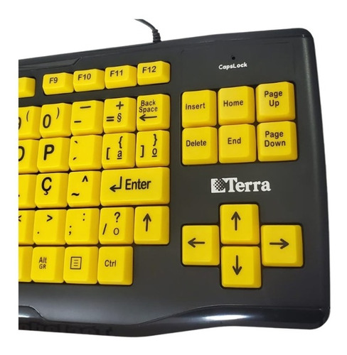 Teclado Expandido Preto E Amarelo - Abnt2