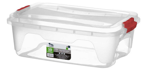 Vasilha Plastica Retangular C/travas 10 Litros Armazenamento