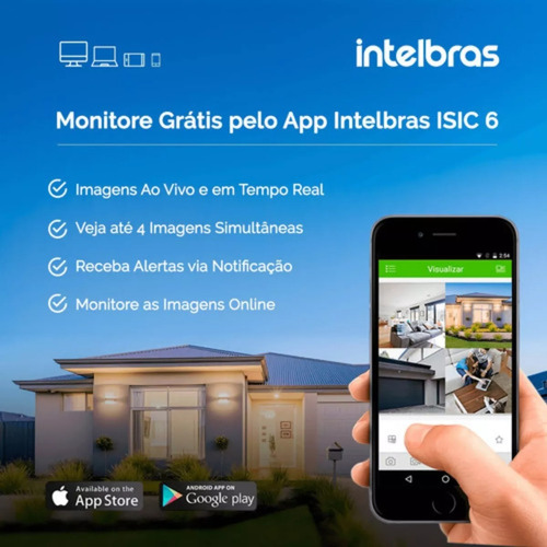 Kit Cftv Dvr Intelbras 16 Canais Com 16 Câmeras Full Hd 2mp
